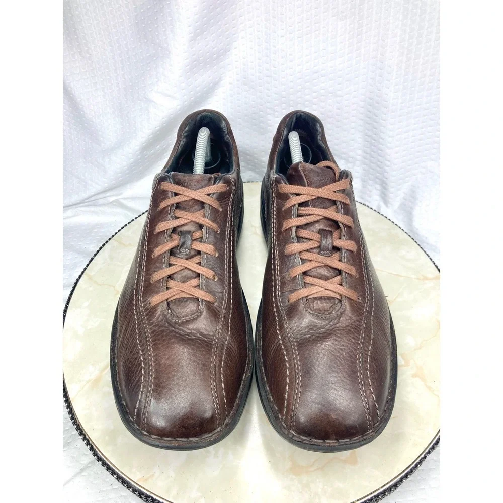 MBT Ajabu Leather Oxford Comfort Shoes Mens Sz 10.5 Brown Orthopedic Rocker Sole